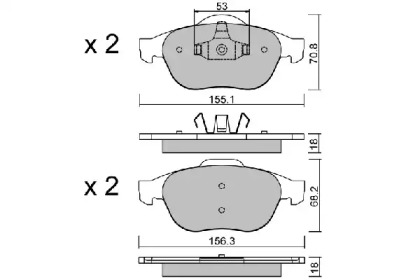 Комплект тормозных колодок (AISIN: BPRE-1003)